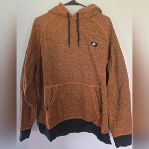 Nike Sportswear Hoodie Hooded Sweatshirt Orange & Black XL